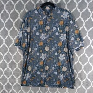 Grunk Dolfer Golf Polo Shirt Men XL Gray Floral Geometric Performance